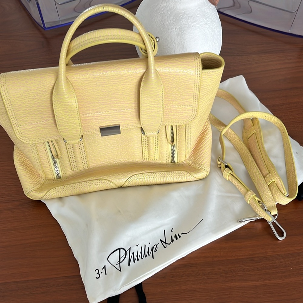 3.1 PHILLIP LIM Textured Calfskin Satchel Yellow